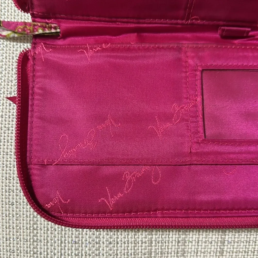 Vera Bradley Fuchsia Green Purple Paisley Wristlet Wallet - Picture 10 of 12